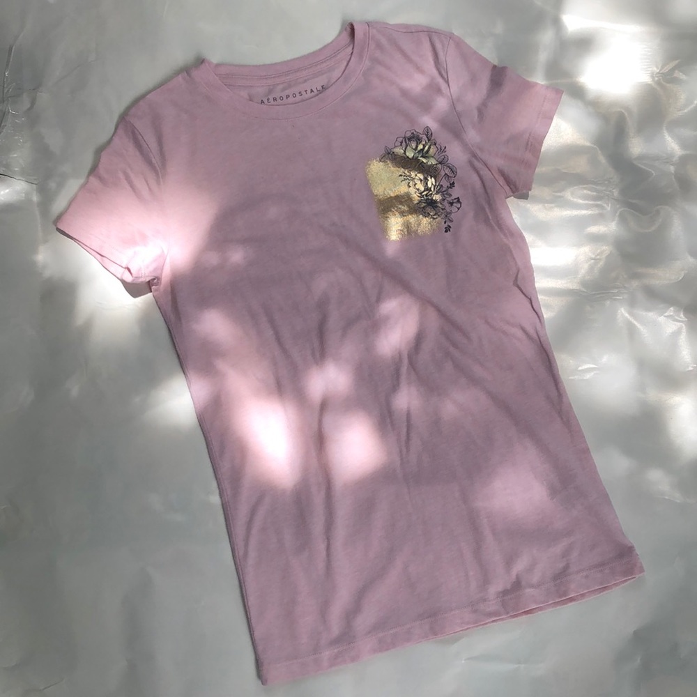 5/$24 Pastel Reflective Rose Aeropostale Shirt